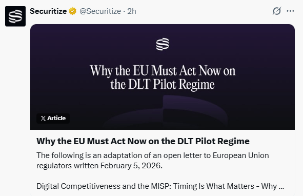 8 crypto-firmes européennes demandent aux régulateurs de l’UE d’agir maintenant pour améliorer le régime pilote DLT sur la tokenisation.