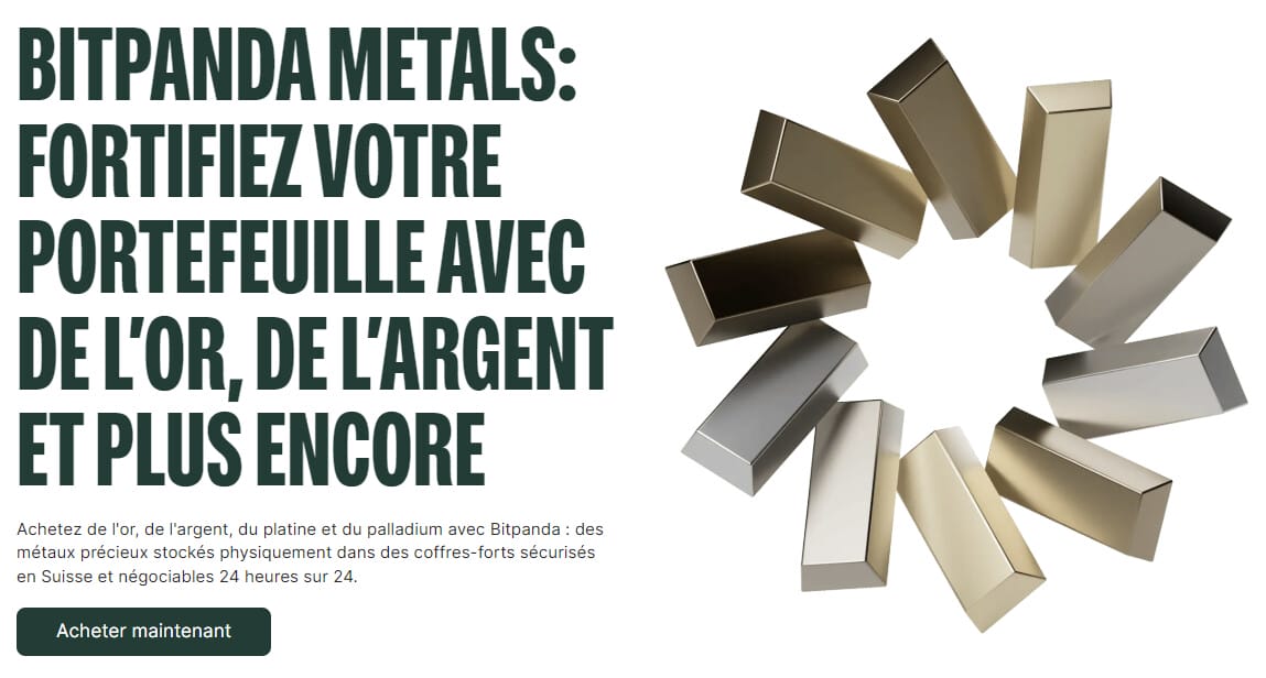 Les métaux précieux de Bitpanda sont stockés en Suisse.