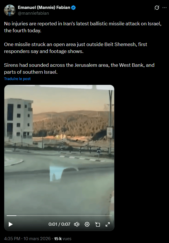 Le 10 mars, une explosion a secoué la ville de Beit Shemesh, près de Jérusalem, suite à une attaque de missiles balistiques iraniens. Un correspondant militaire a rapporté que l'un des projectiles avait atteint une zone boisée non habitée. Ce compte rendu factuel a aussitôt déclenché une campagne de harcèlement et de menaces de mort sans précédent à l'encontre du journaliste. Pourquoi ? L'origine de cette hostilité ne provient pas d'acteurs étatiques, ni de haters de l'État hébreu, non, mais de parieurs utilisant la plateforme Polymarket ! Ces derniers tentaient de forcer une modification du reportage pour valider ou infirmer un pari financier massif portant sur la réussite des frappes iraniennes. La guerre est en train de devenir un casino virtuel et encore une fois, c'est Polymarket qui est au centre de la polémique. 