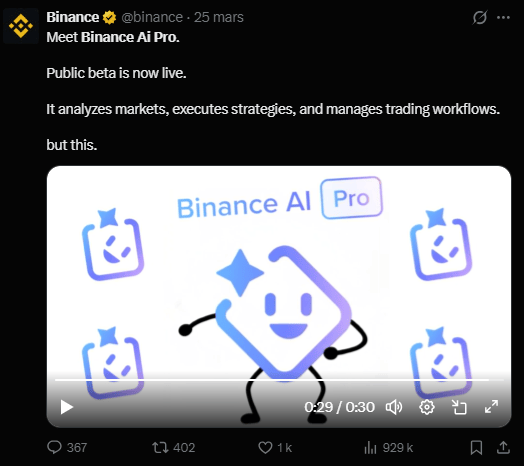La plateforme Binance franchit une étape dans l'intégration de l'intelligence artificielle avec le lancement, le 24 mars dernier, de Binance Ai Pro en version bêta. Cet outil fait évoluer l'expérience de chat initiale vers une infrastructure capable de gérer des flux de travail (workflows) automatisés. Conçu pour exécuter des opérations de routine, cet agent IA laisse l'utilisateur aux commandes pour la définition des stratégies et la prise de décision finale. Ce déploiement progressif cible d'abord un nombre limité d'utilisateurs éligibles avant une ouverture plus large.