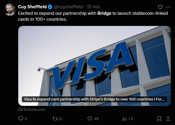 L'intégration des actifs numériques dans l'économie réelle franchit une nouvelle étape importante avec l'annonce, ce mardi 3 mars, de l'extension du partenariat entre le géant des paiements Visa et la startup Bridge, filiale de Stripe. Les deux entités prévoient de lancer des cartes de débit adossées à des stablecoins dans 100 pays à travers l'Europe, l'Asie et l'Afrique. Ce déploiement massif fait suite à une première phase réussie en Amérique latine et vise à transformer des soldes numériques, jusqu'ici souvent confinés aux portefeuilles de stockage, en un moyen de paiement quotidien accepté par des millions de commerçants.