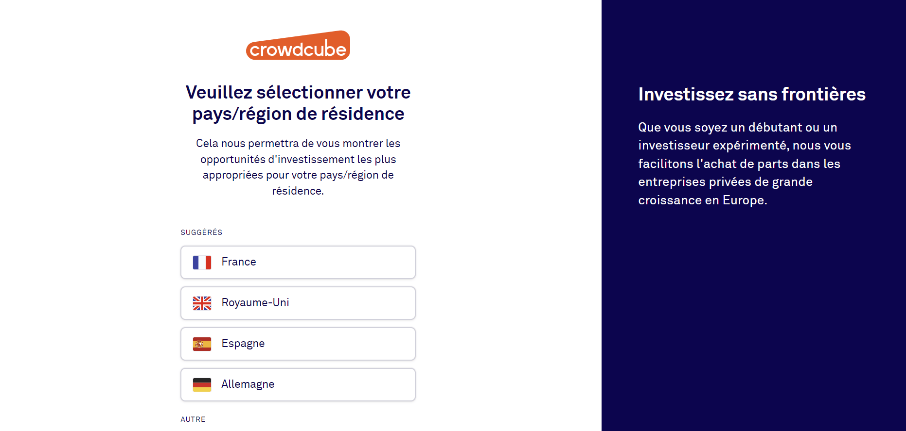 page d'accueil Crowdcube