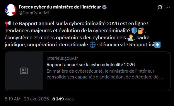 Le paysage de la menace numérique en France connaît une mutation notable, révélant une organisation de nature industrielle. Le rapport annuel publié par le COMCYBER-MI (Commandement du ministère de l’Intérieur dans le cyberespace) pour l’année 2026 dresse un constat particulièrement exigeant : la cybercriminalité ne relève plus seulement de défaillances techniques isolées, mais s’appuie sur un marché structuré, international et automatisé. Entre 2020 et 2025, les atteintes numériques enregistrées sur le territoire ont progressé de 87 %, atteignant 453 200 faits en 2025. L'analyse des modes opératoires montre une diversification rapide des méthodes d'attaque et une convergence croissante avec les infrastructures physiques.