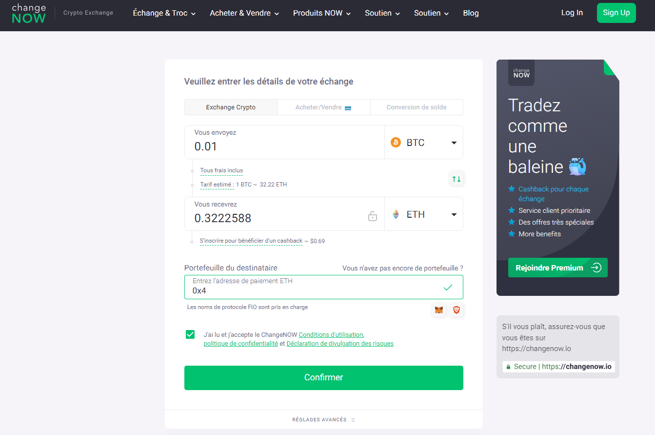 Il est important de ne pas se tromper d'adresse de reception.