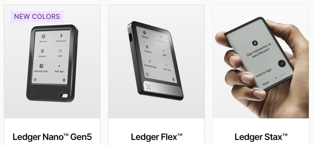 Ledger propose 3 modèles de signers tactiles