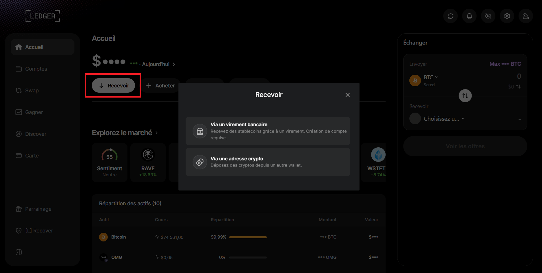 Ledger Wallet permet de recevoir des cryptos simplement