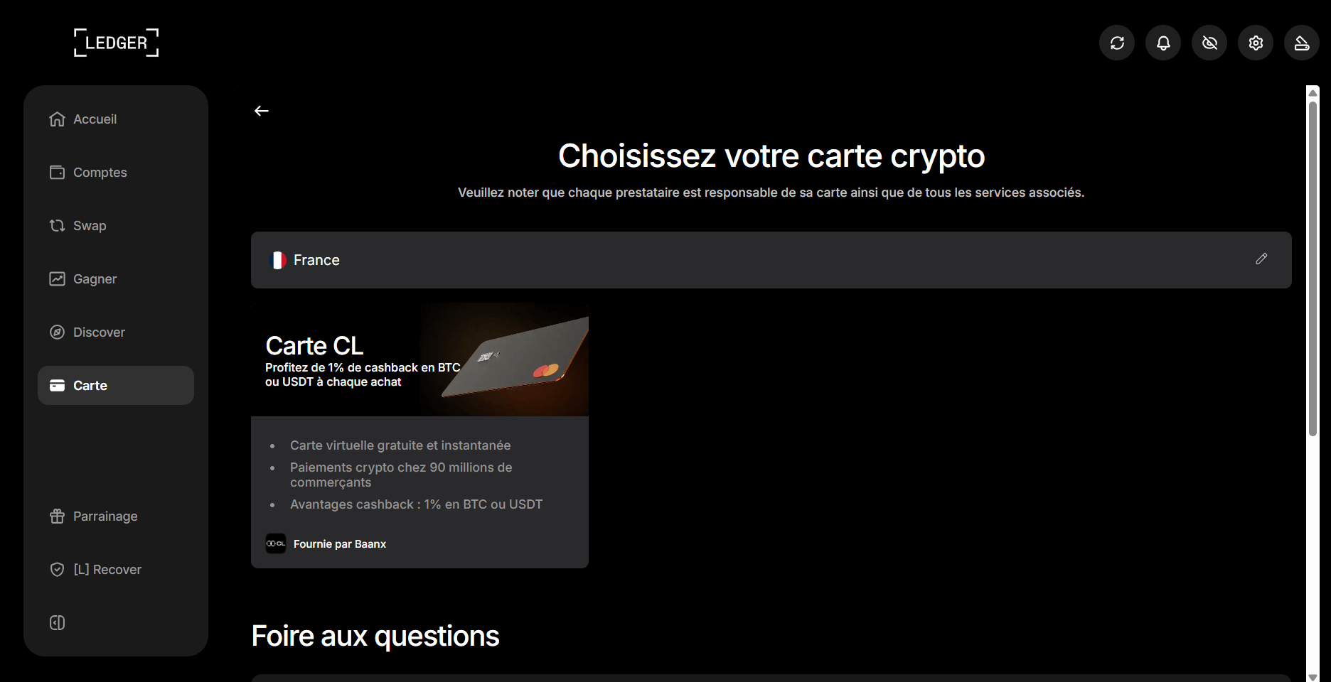 Ledger propose une carte de paiement Mastercard