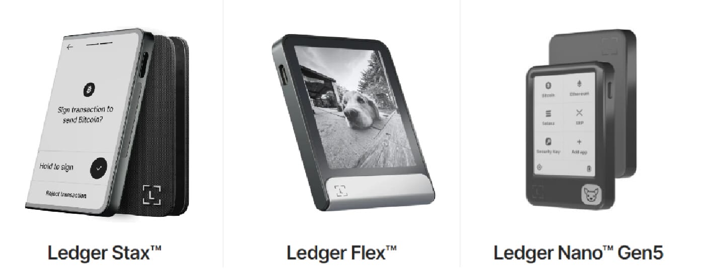 Modèles tactiles de la gamme Ledger