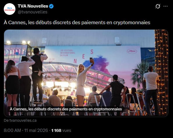 Pour la première fois cette année, les festivaliers de la Croisette pourront dépenser de la crypto dans plus d'une centaine de commerces de la ville. Après un lancement discret l'an dernier, l'initiative est reconduite et pour les équipes du maire, il y a de bonnes choses à souligner malgré le peu de volume de transactions enregistré. Tapis rouge, Bitcoin et stars internationales, direction le sud de la France pour faire un premier bilan. 