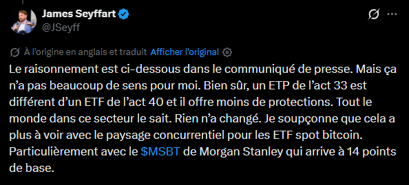 La plateforme Truth Social, dirigée par le Trump Media & Technology Group, vient de retirer ses demandes d'ETF Bitcoin et Ethereum auprès de la SEC. Selon son conseiller Yorkville America, il s'agirait d'un repli tactique avant un nouveau dépôt, cette fois sous un cadre juridique jugé plus favorable. Décryptage.