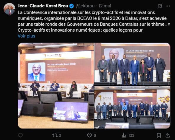 Les banques centrales africaines accélèrent leur réflexion face à l’essor de la crypto, des stablecoins et des paiements numériques. Réunie à Dakar le 8 mai 2026, la Banque Centrale des États de l'Afrique de l'Ouest (BCEAO) a placé la souveraineté monétaire au cœur des débats lors d’une conférence internationale consacrée aux innovations financières numériques. Aux côtés du Fonds monétaire international (FMI) et de la Banque des règlements internationaux (BRI), plusieurs gouverneurs africains ont alerté sur la montée en puissance des stablecoins adossés au dollar comme l’USDT ou l’USDC, désormais utilisés dans une partie croissante des échanges informels et transfrontaliers en Afrique de l’Ouest.

Derrière l’enjeu technologique se cache une problématique stratégique : si les banques centrales ne proposent pas rapidement des alternatives publiques efficaces, une partie des flux financiers régionaux pourrait progressivement échapper au système monétaire traditionnel. Les autorités monétaires cherchent donc à éviter un scénario où les infrastructures privées internationales deviendraient dominantes dans les paiements quotidiens de la région.