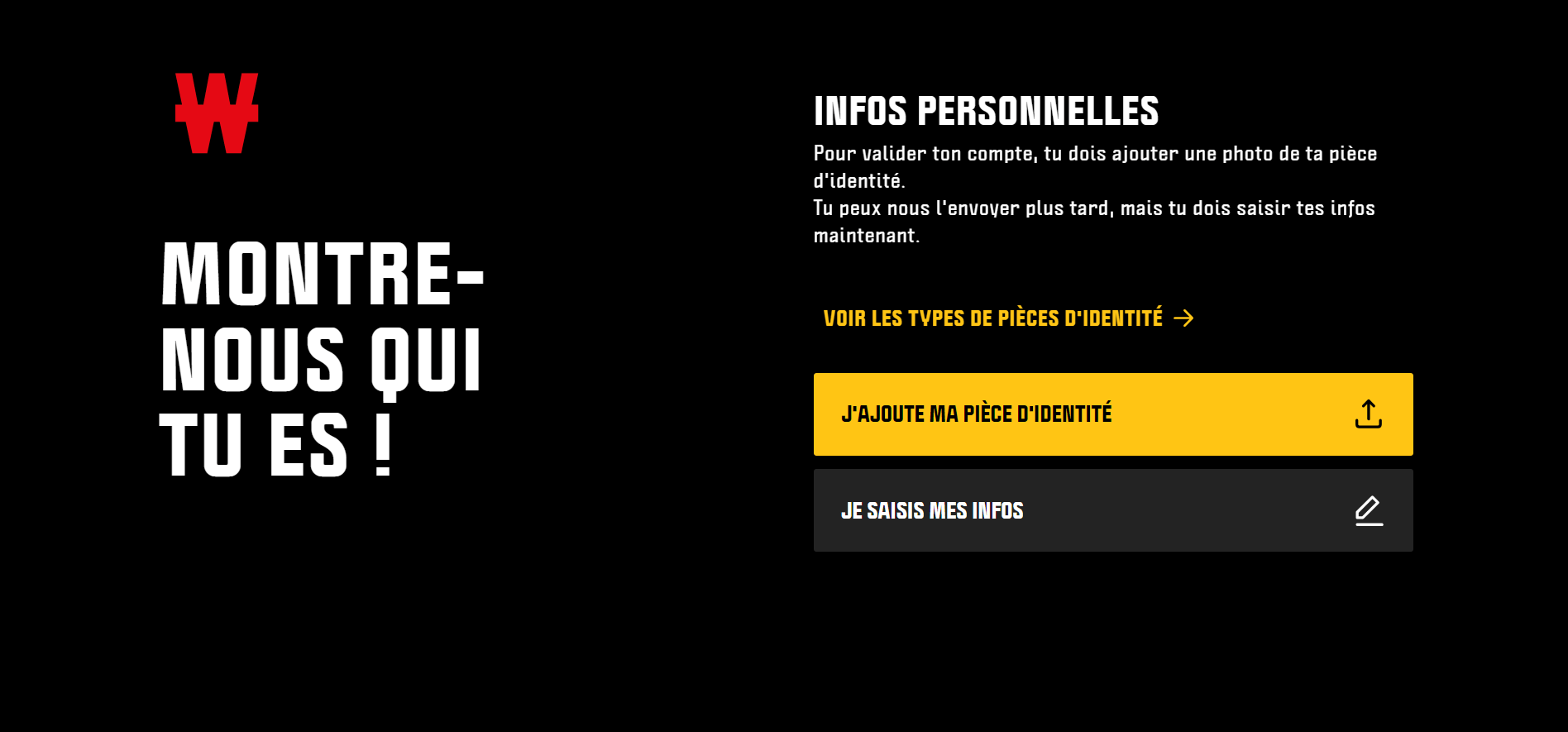 Il faut founir des informations personnelles pour s'inscrire.